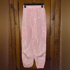 SHEIN Size Small Light Pink Swishy Cargo Pants